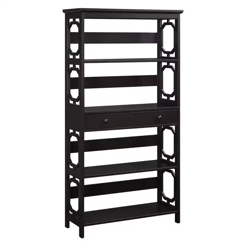59.75 Omega 5 Tier Bookcase with Drawer - Breighton Home