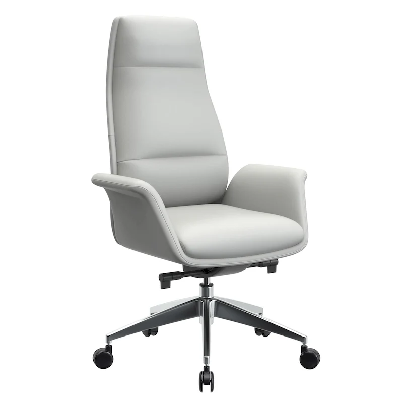 High-Back Leather Office Chair with Swivel and Tilt
