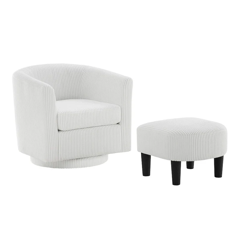 Swivel Accent Chair with Ottoman
