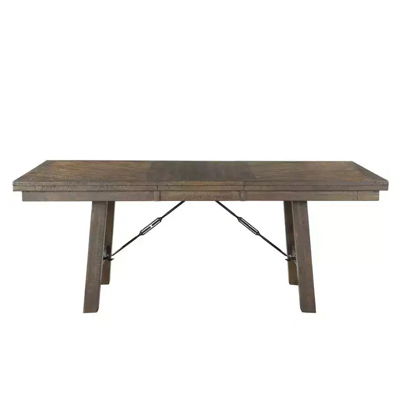 5pc Dex Extendable Dining Table Set, 4 Upholstered Chairs - Picket House Furnishings: Smokey Walnut, Turnbuckle Detail