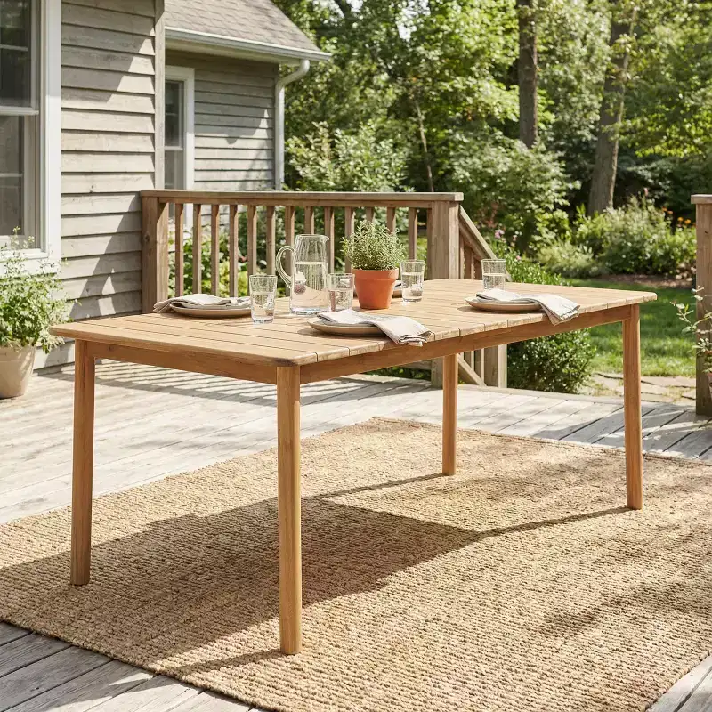 Christopher Knight Home Dori Rustic Outdoor Acacia Wood Rectangular Dining Table