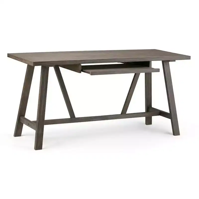 HomeStock 30 in.H Black Color Wood Writing Desks with File Drawer