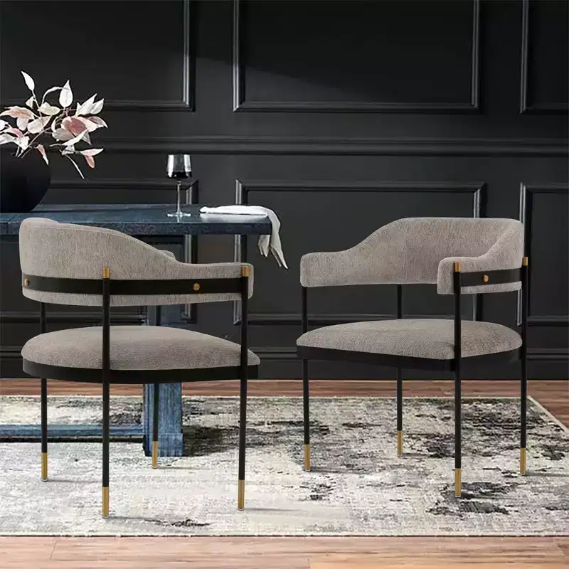 Lia Modern Boucle Upholstered Dining Armchair - Manhattan Comfort