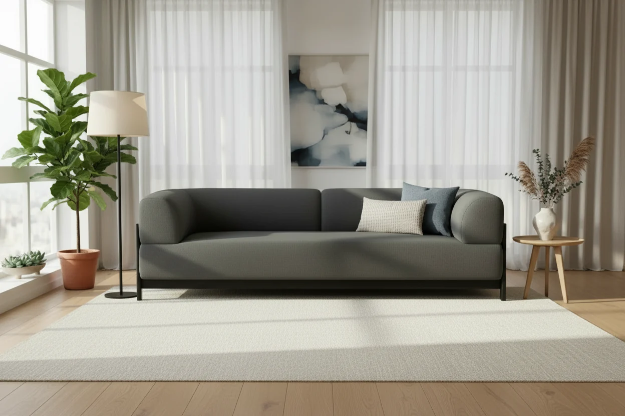 Solid Wood Upholstered Sofa Fabric