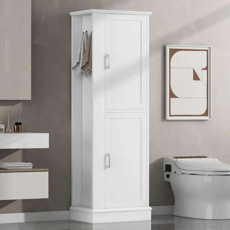 Tall Bathroom Storage Cabinet with Adjustable Shelves