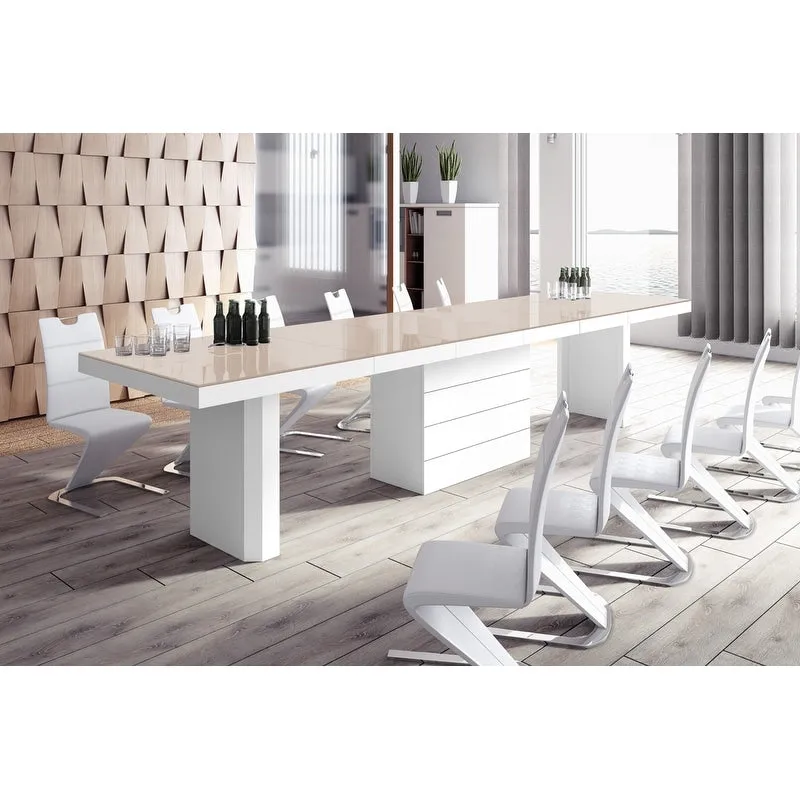 Extendable High-gloss Modern Dining Table