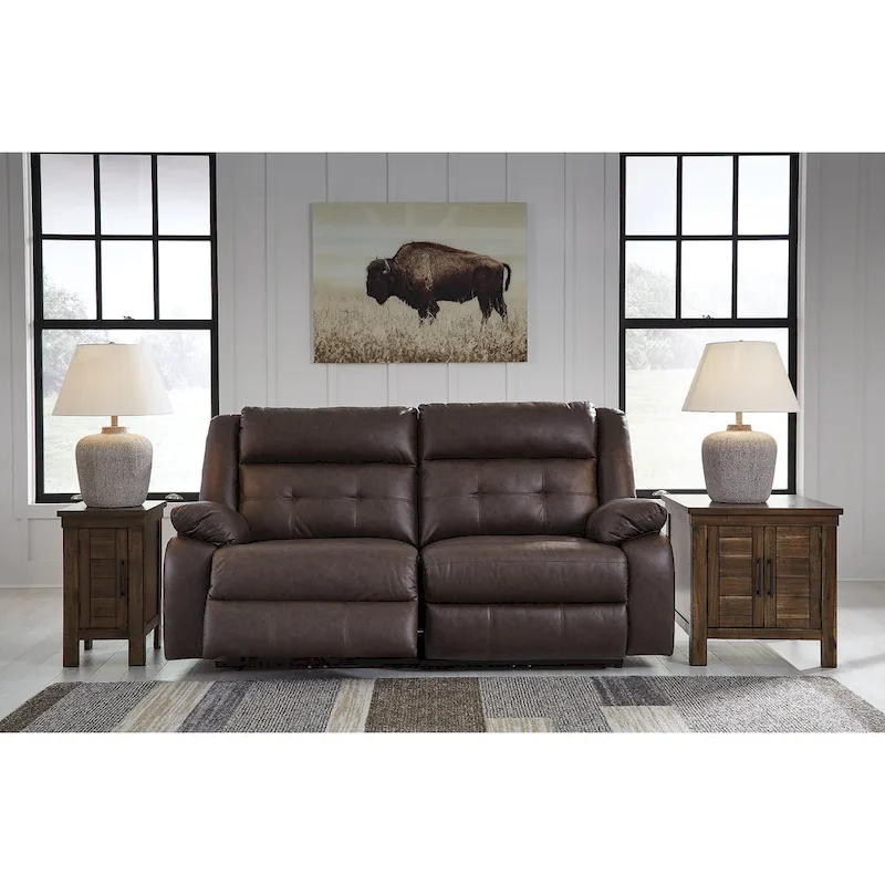 Punch Up Dark Brown Power Reclining Sectional Loveseat
