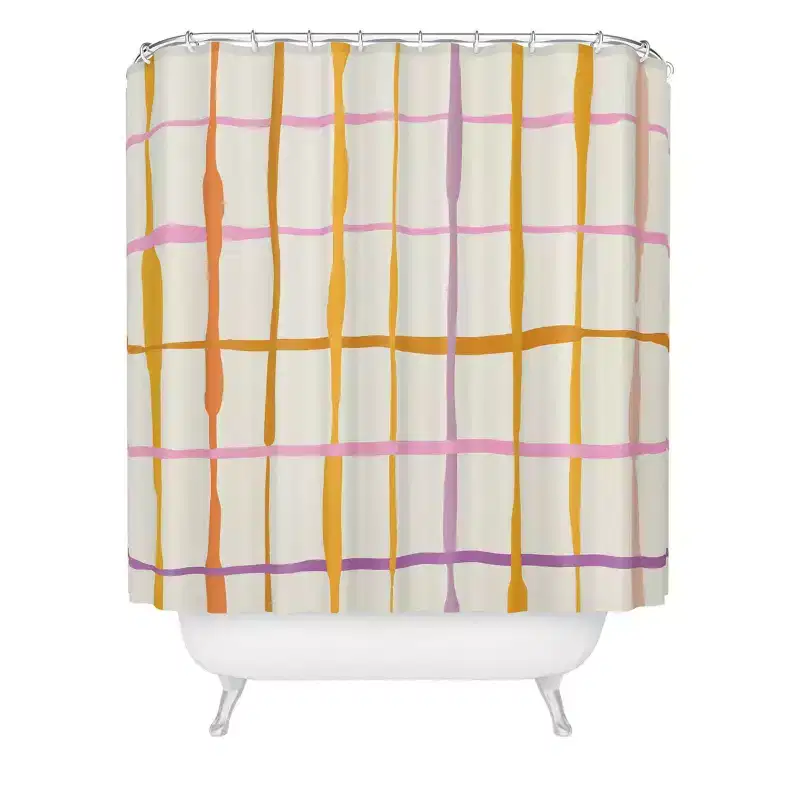 Deny Designs Dannick Summer Lines orange Shower Curtain