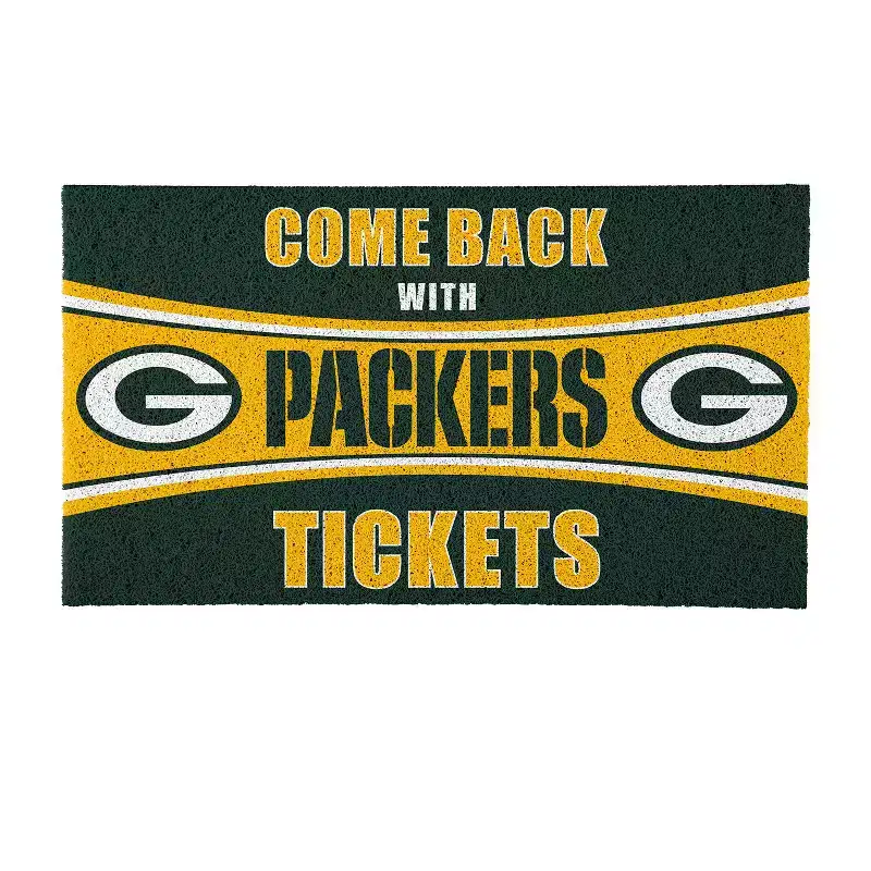 Evergreen Come Back with Tickets Green Bay Packers 28 x 16 Woven PVC Indoor Outdoor Doormat