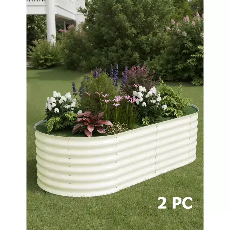 2 Pack Steel Raised Garden Bed,Metal Deep Root Planter Box for Vegetables Flowers Herbs,Large Oven Garden Planting Bed,Easy Assembly