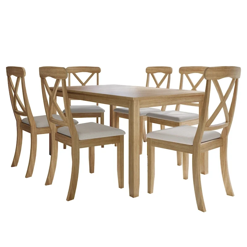 CraftPorch Farmhouse Style 7-piece Wooden Dining Set