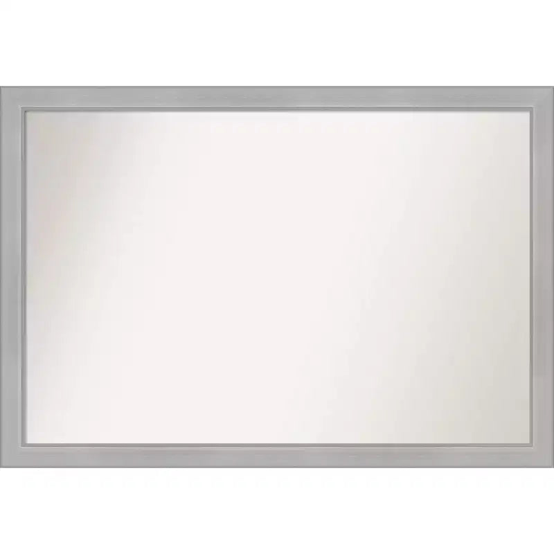 Amanti Art 39 x 27 Non-Beveled Vista Brushed Nickel Narrow Bathroom Wall Mirror: Modern Rectangle, Wall Mount, Includes Hardware
