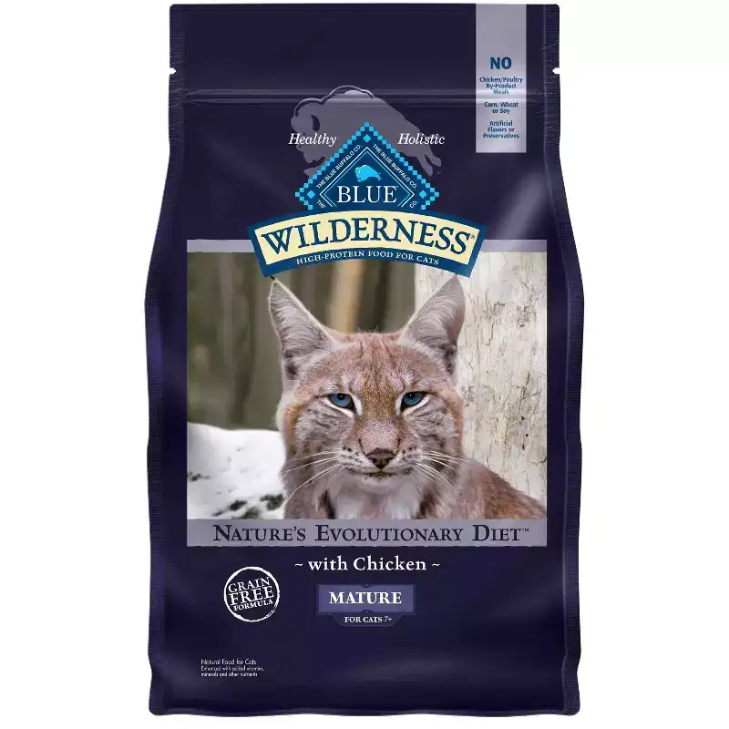 Blue Buffalo Wilderness Grain Free with Chicken Mature Premium Senior Dry Cat Food