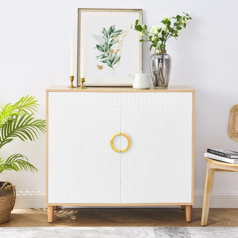 storage cabinet with doors and shelves,MDF feature cabinet with adjustable shelves, freestanding sideboard buffet cabinet