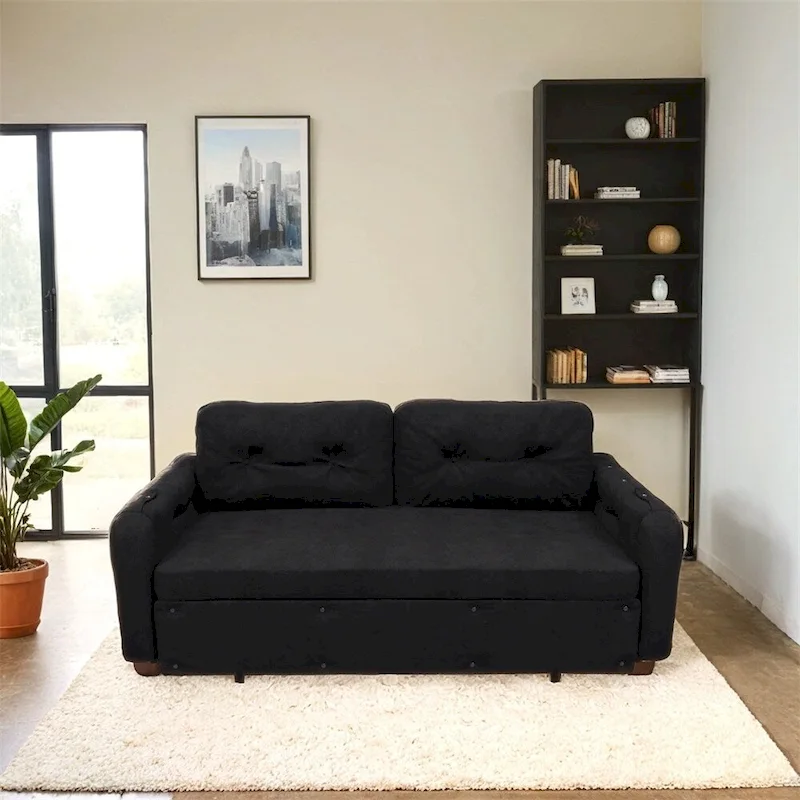 66.2Queen Pull Out Sofa Bed,Hydraulic System Convertible Sleeper Sofa