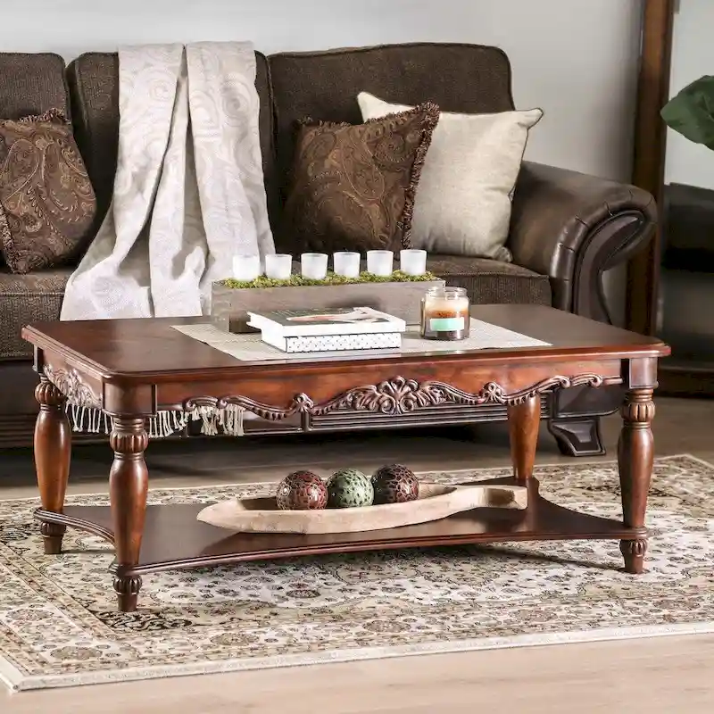 Rity Traditional Cherry 48-inch Wood 3-Piece Accent Table Set by Furniture of America