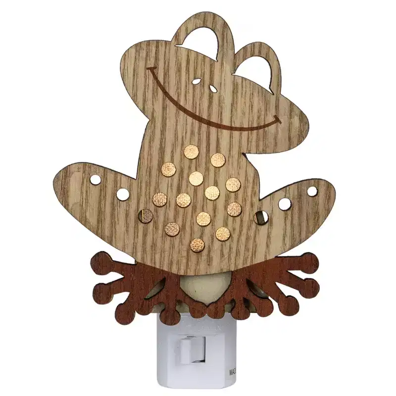 Roman 6 Wooden LED Smiling Frog Night Light