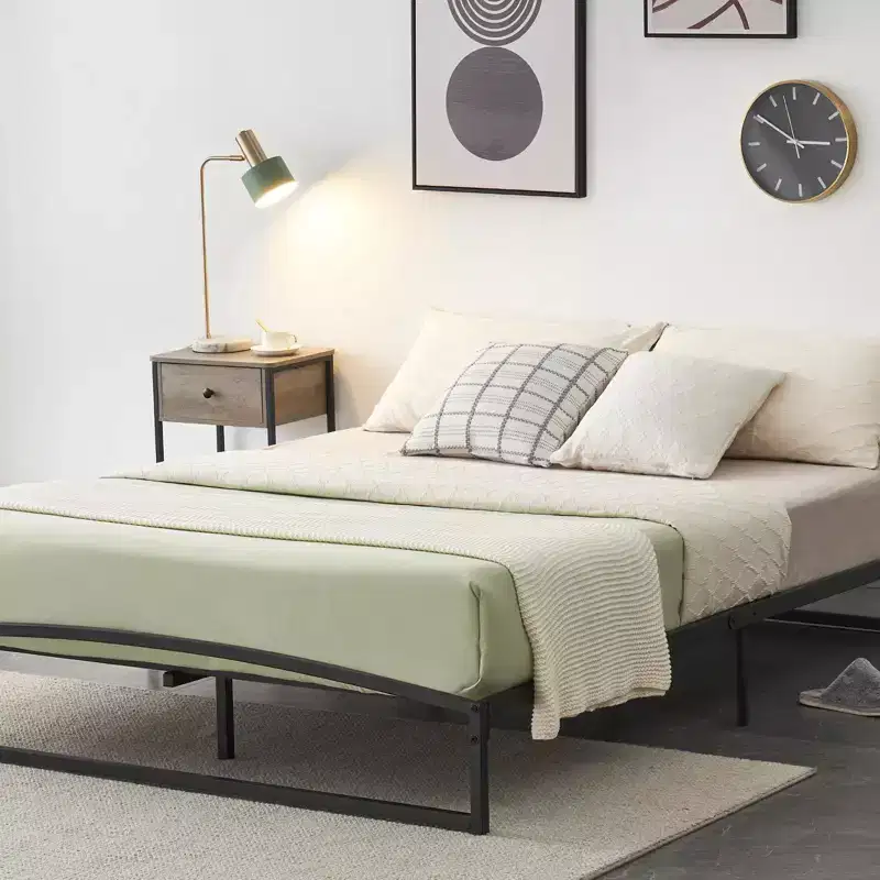 Twin Low Metal Platform Bed Frame  Noise-Free Non-Slip Wood Slats, No Box Spring, Easy Assembly