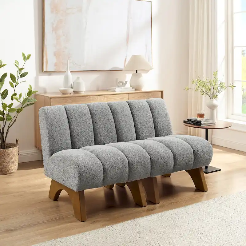 Art Leon Modern Armless Accent Chair Setional Loveseat Sofa