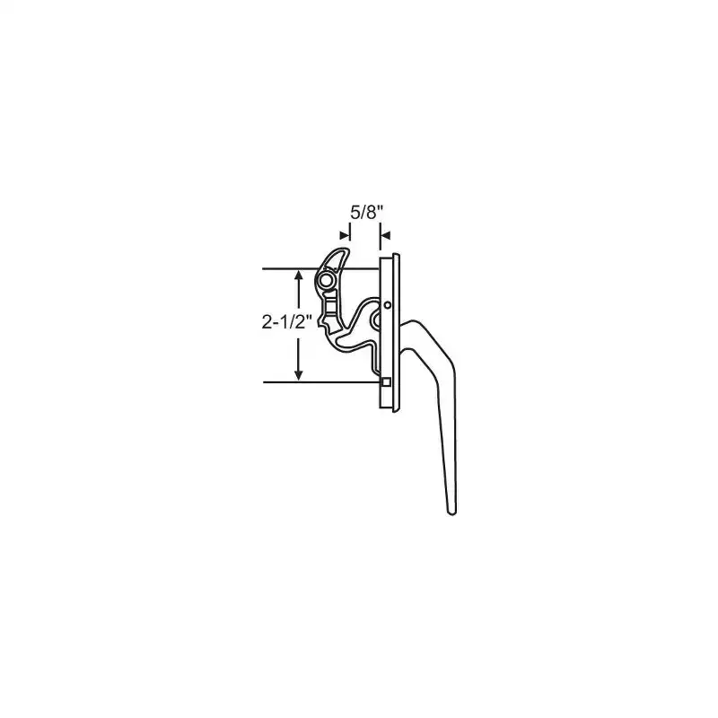 Brixwell Casement Handle With Lock Bar, Zinc Material, Non Handed, 2-1/2 Lock Bar Hole Center, Bronze Finish