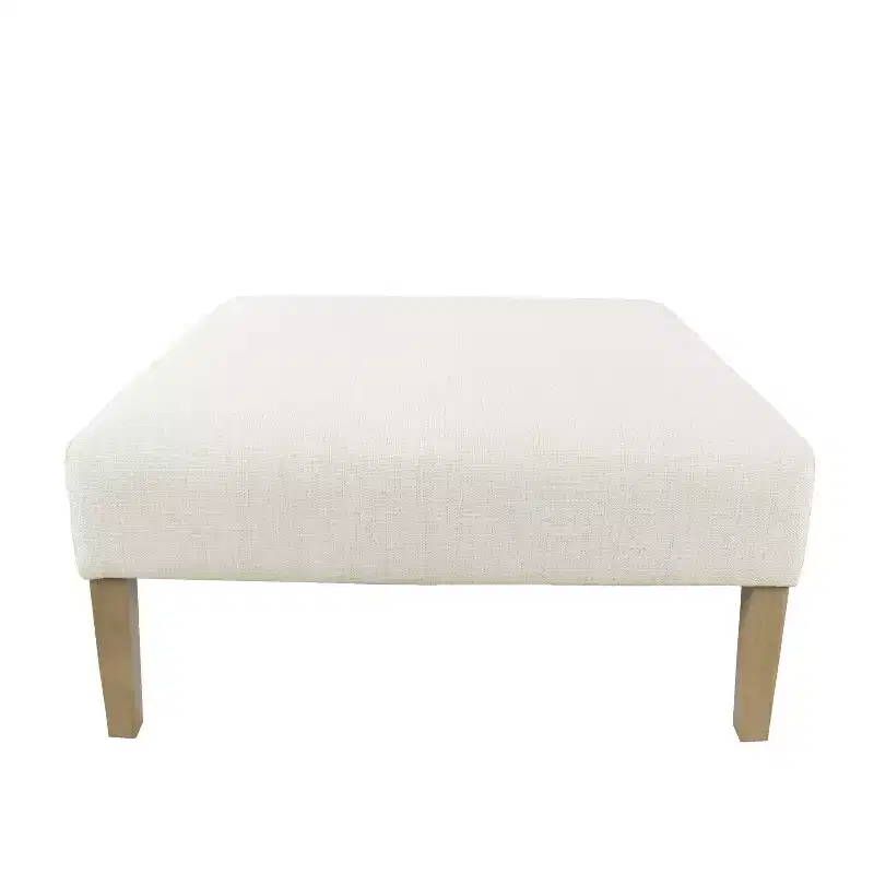 Square Coffee Table Ottoman 鈥?36x36x18, Stain-Resistant Woven Fabric, 250 lb Capacity