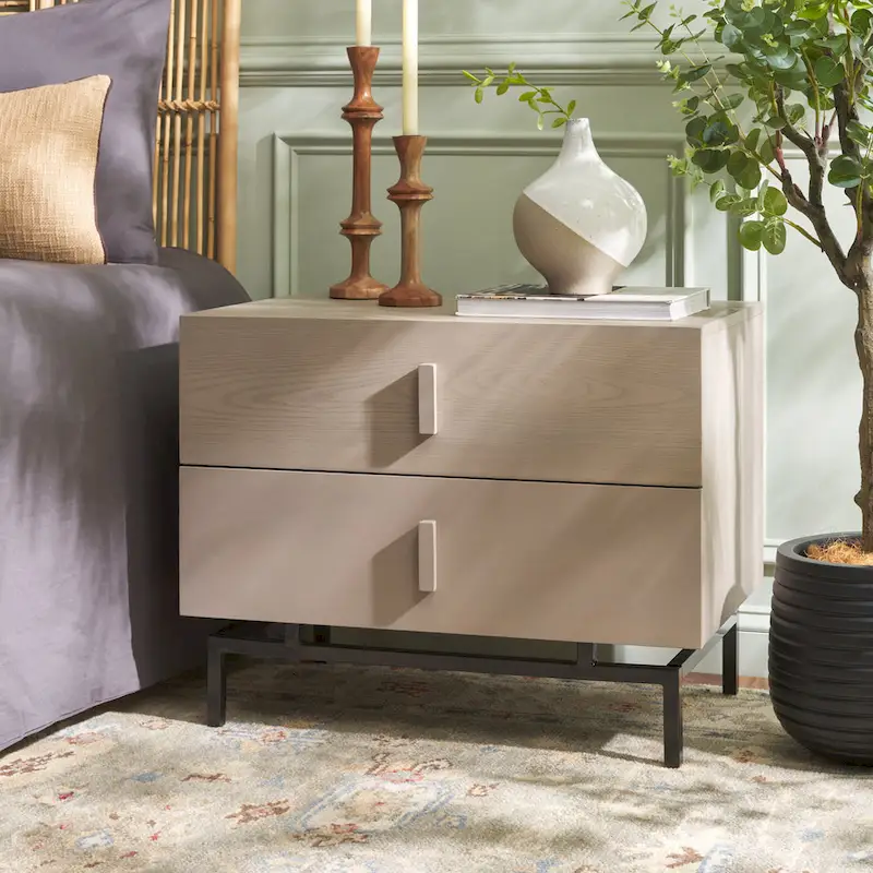SAFAVIEH Herschel Grey/ Black Storage Cabinet - 28W x 18D x 22H