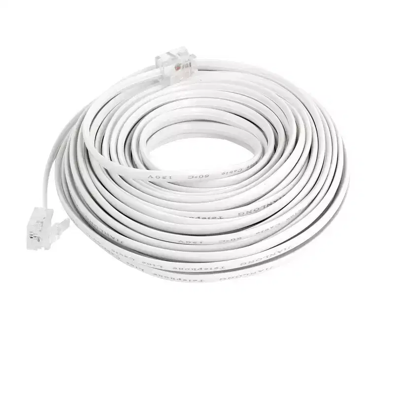 Unique Bargains Plastic High-Speed White RJ11 Telephone Cable 10M / 32.8Ft 1 Pc