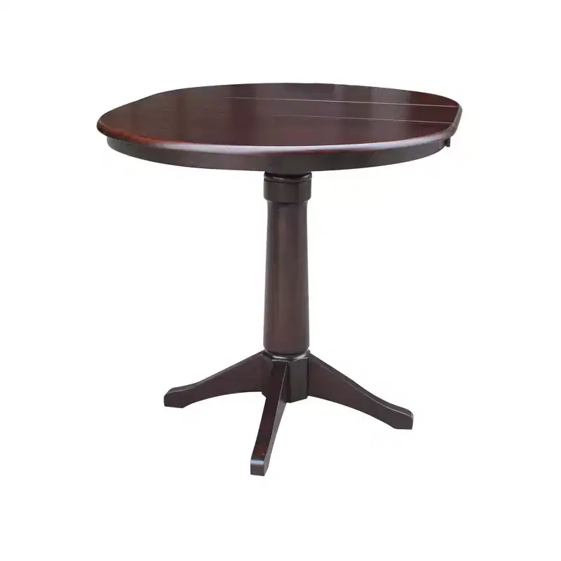 36 Magnolia Round Top Counter Height Dining Table with 12 Leaf Rich Mocha - International Concepts