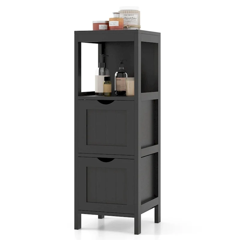 4-Tier Bathroom Floor Cabinet Freestanding Side Storage Organizer