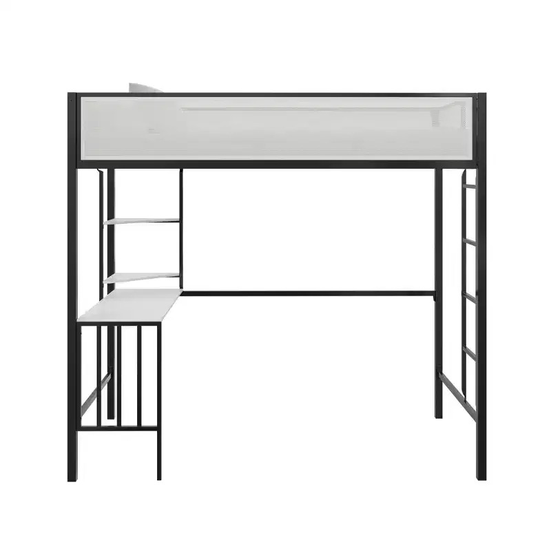 Novogratz Axel Loft Bed with Desk & Shelves