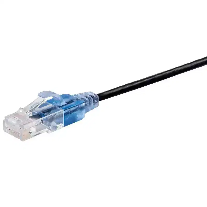 Monoprice Cat6A Patch Ethernet Cable 6 Inches Black, UTP, 30AWG, 10G, Pure Bare Copper, Snagless RJ45, For Computer Network Cable, LAN, Modem, Router