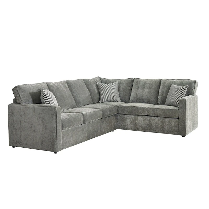 Maddox Grey Sectional Sofa Bed w/ Queen Gel Memory Foam Mattress