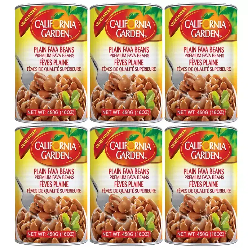California Garden - Premium Fava Beans, Plain (6 Pack) 16 oz