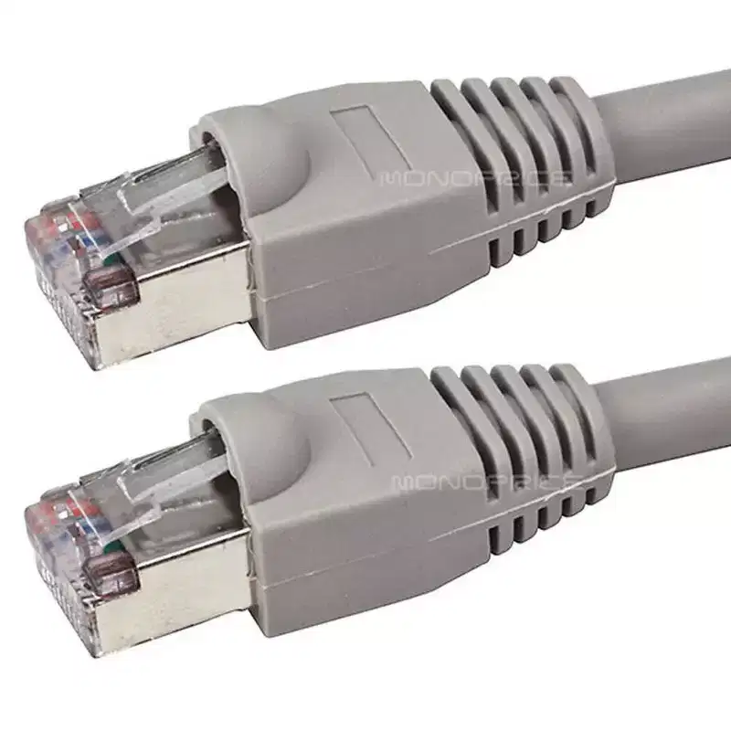 Monoprice Cat5e Ethernet Patch Cable - 15 Feet - Gray | Network Internet Cord - RJ45, Stranded, 350Mhz, STP, Pure Bare Copper Wire, 24AWG