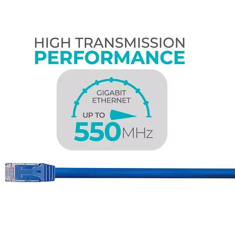 Monoprice Cat6 Ethernet Patch Cable - 7 Feet - Blue (12 Pack) Snagless RJ45, 550MHz, UTP, Pure Bare Copper Wire, 24AWG - FLEXboot Series