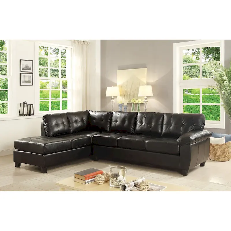 Gallant 111 in. W 2-piece Faux Leather L Shape Sectional Sofa - 78L x 111W x 32H
