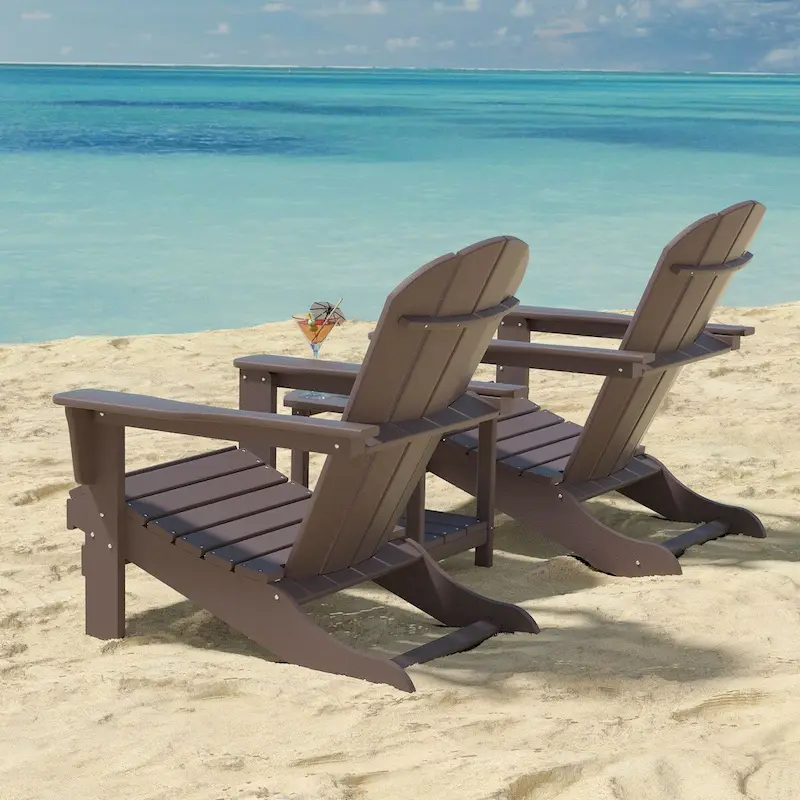 Outdoor Recycled Plastic Curveback Adirondack Chair(Set of 2)