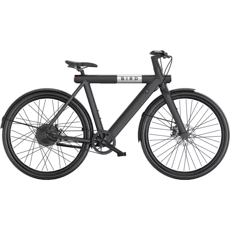 Bird Adult A Frame 28" Step Over Electric Hybrid Bike - Black: Aluminum Frame, 20 mph Max Speed
