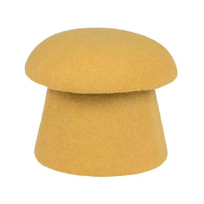 Yellow Upholstered Mushroom Ottoman with Hidden Storage