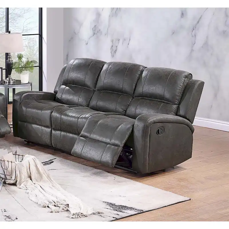 Modern Recliner Sofa with Tufted Back and Side Handle