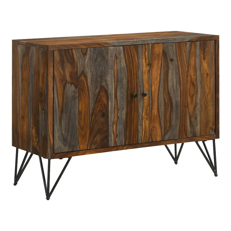 Komomo Sheesham Grey 1-Adjustable Shelf Accent Cabinet