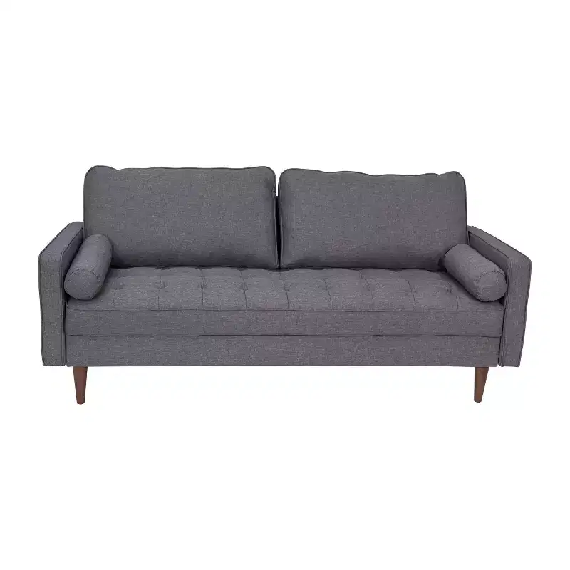 Flash Furniture Hudson Mid-Century Modern Sofa with Tufted Upholstery & Solid Wood Legs