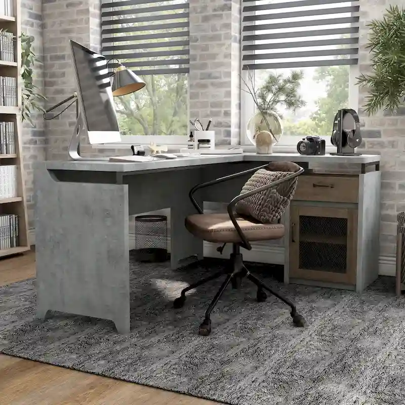 63-inch Multi-storage L-shape Desk