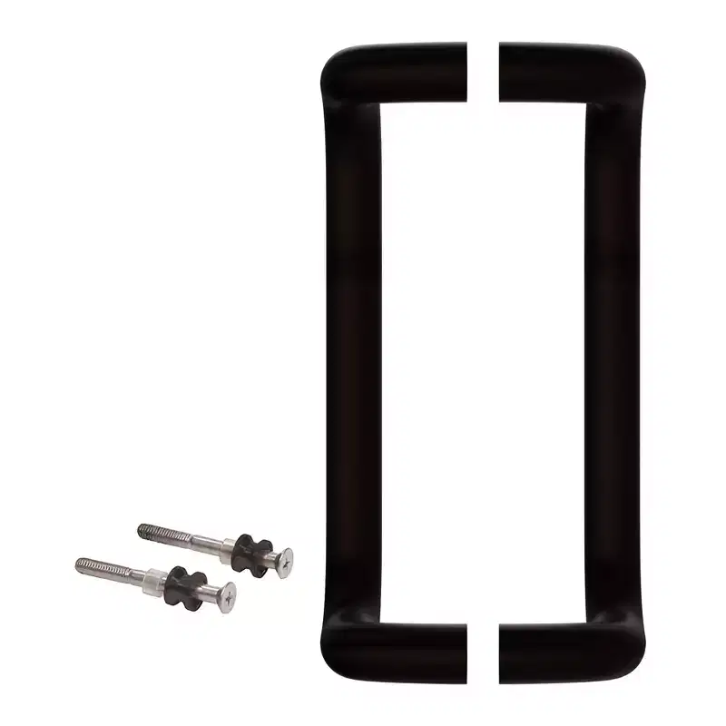 Brixwell 1PL010X10DU Offset Pull Handles Back-to-Back, 10 Mounting Center To Center, Aluminum Material, Dark Bronze Finish