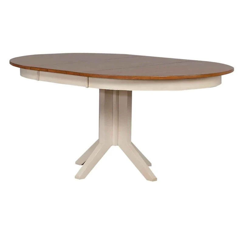 Contemporary Antiqued Caramel/Biscotti Double X- Back 5-Piece Dining Set