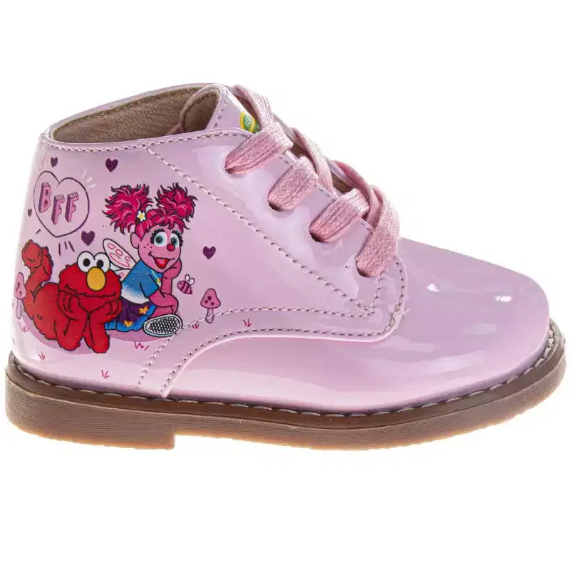 Sesame Street Baby Girl Walking Shoes First Step Walker Lightweight Synthetic Non-Slip High top (Infant-Toddler)