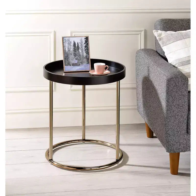21.75 Mid-Century Lipped Edge Accent Table -