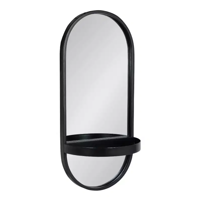 11x25 Estero KD Metal Wall Mirror with Shelf - Kate & Laurel All Things Decor