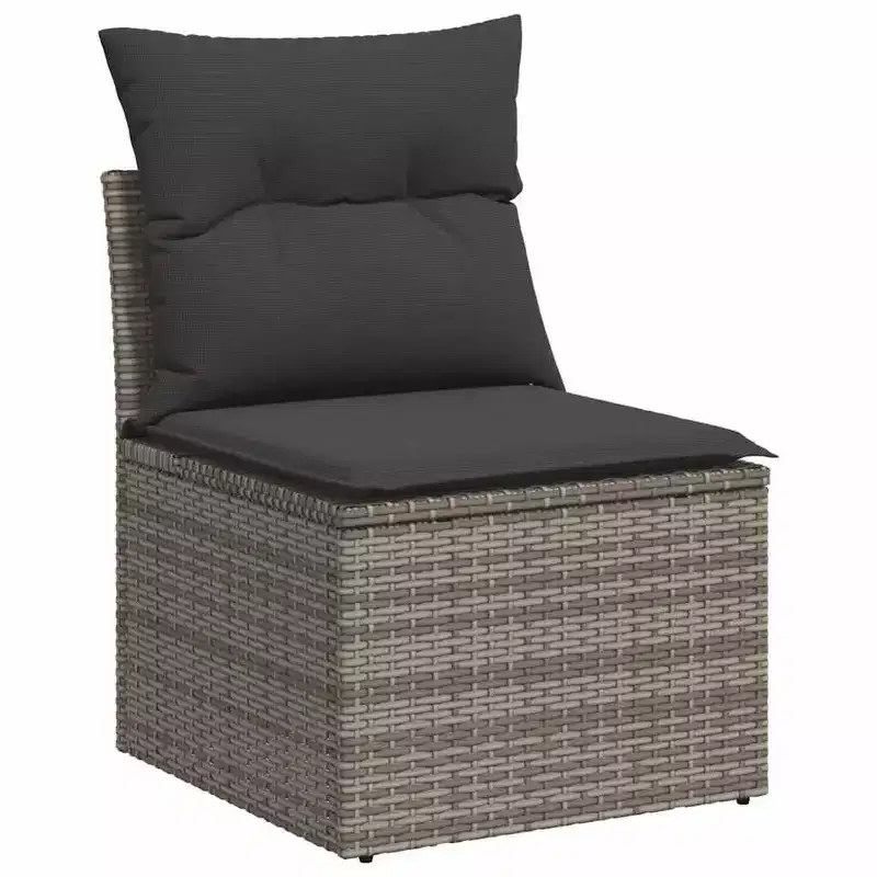 vidaXL Garden Chair Grey Poly Rattan Single Modular Garden Chair