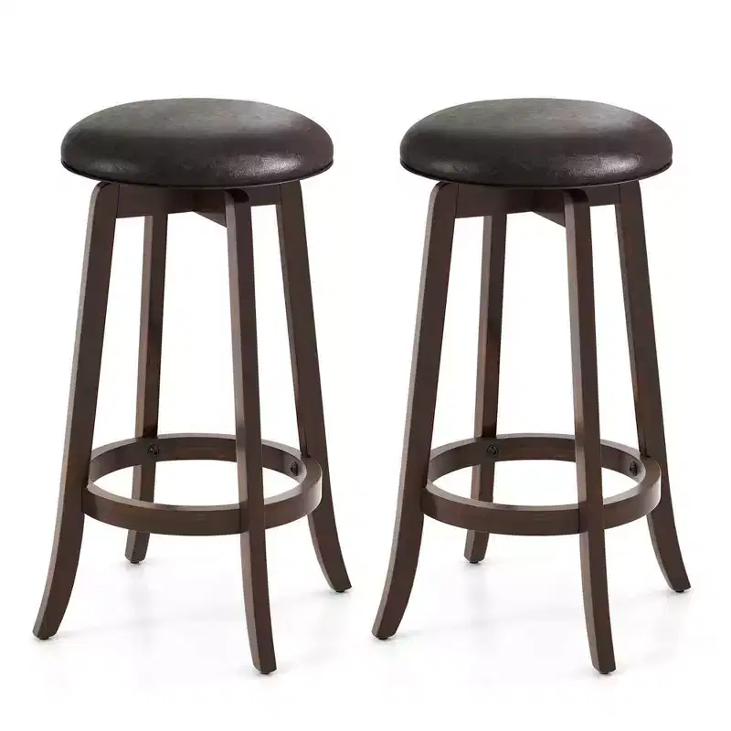 Costway 29 Counter Height Stools Set of 2/4 with 360 Swivel Round Seat & Footrest